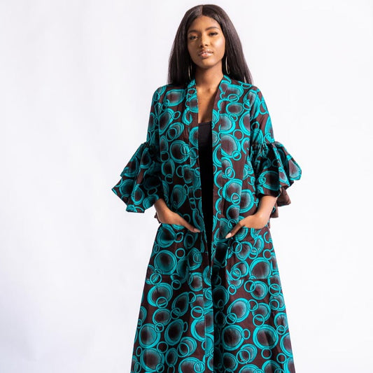 Zombo African Print Overcoat