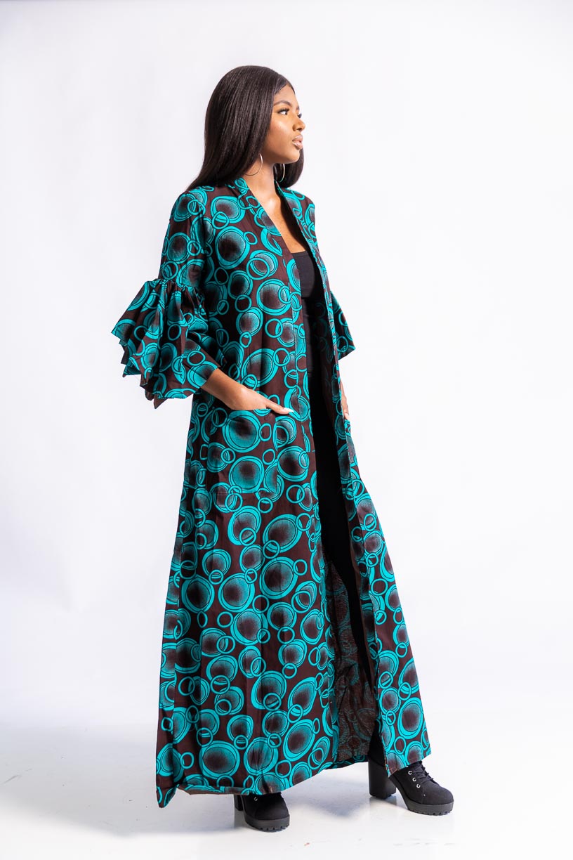 Zombo African Print Overcoat