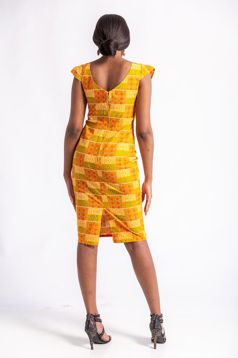 Vestido midi con estampado africano Haniah