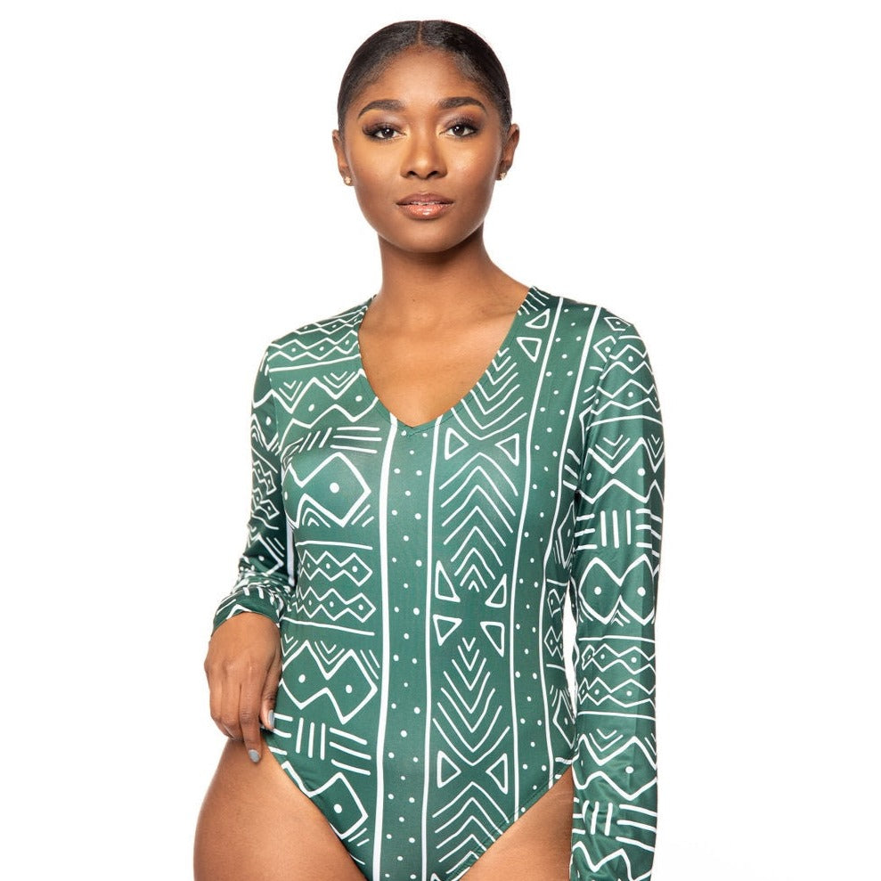 Adoma African Print Stretchy Bodysuit