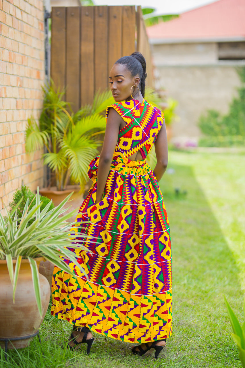 Vestido estampado africano Loya Infinity