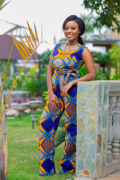 Kya African Print Jumpsuit