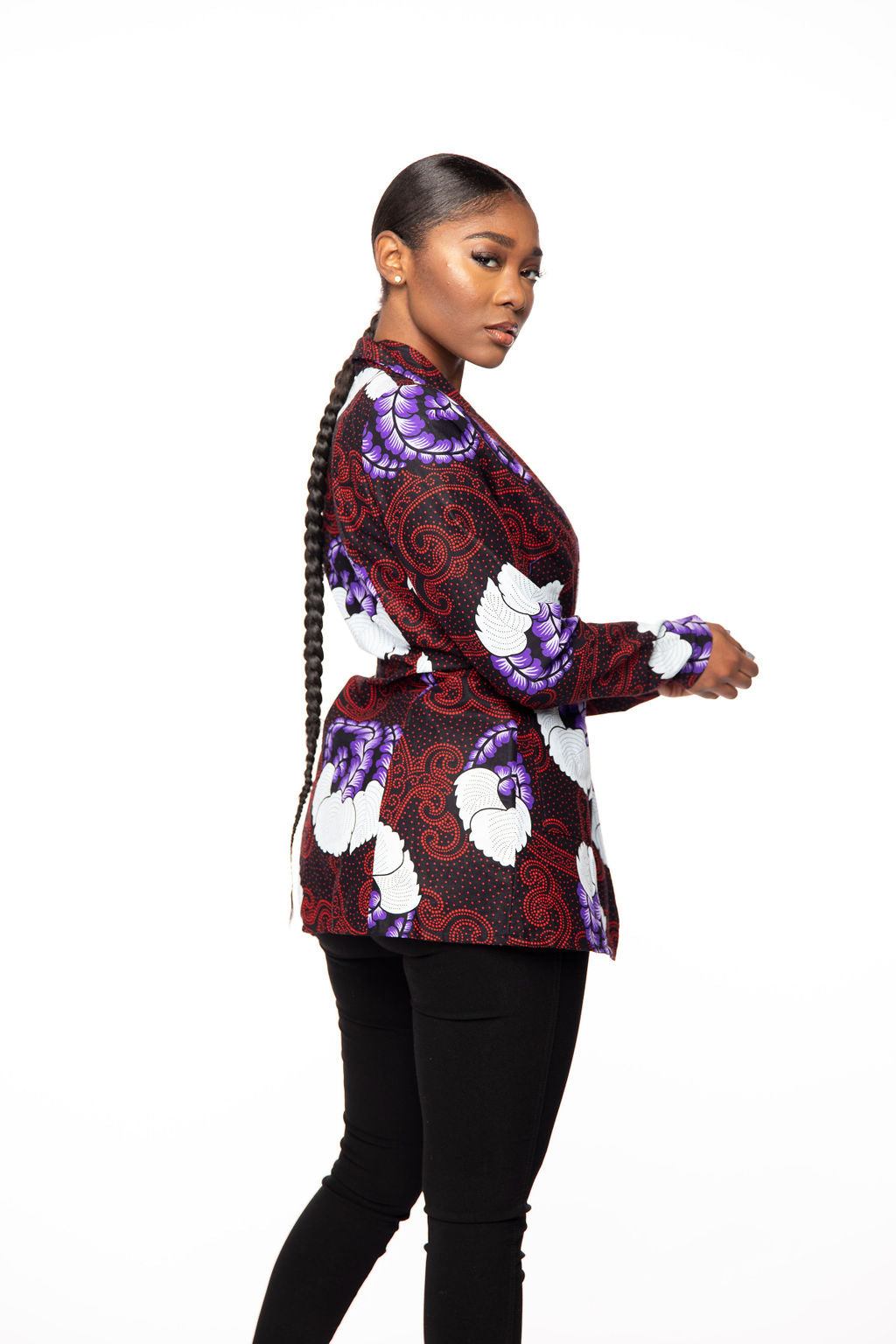 Madie African Print Blazer with pockets