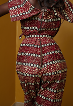 Sunnyi Brown African Print Jumpsuit with pockets