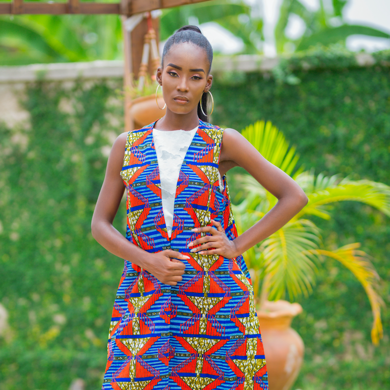 Veliane African Print Kimono Overcoat