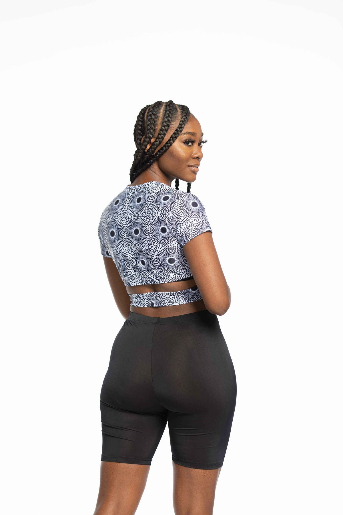 Adjo Black Stretchy Biker Shorts Set